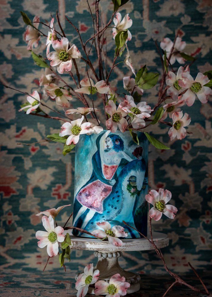 A cake inspired by Marc Chagall's 1931 painting, <em>Equestrienne</em>.