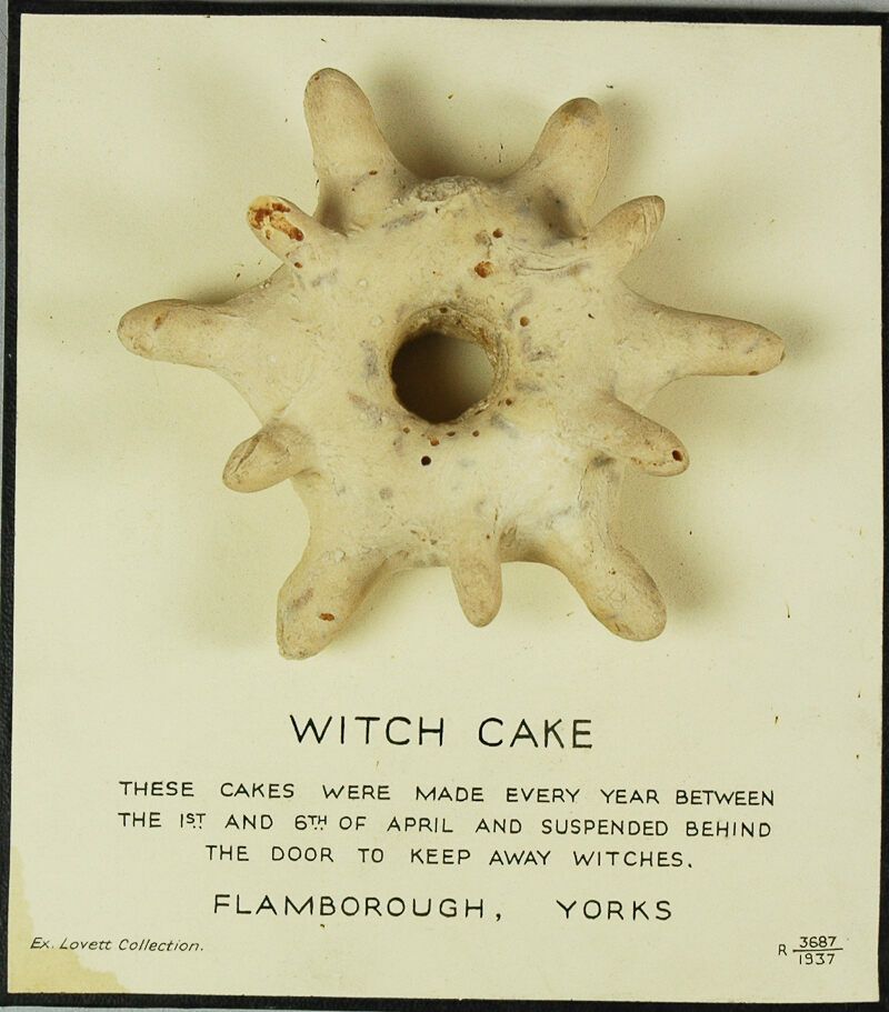 Lovett's witch cake, which he claimed Yorkshire residents hung up in cottages and replaced every Holy Week.