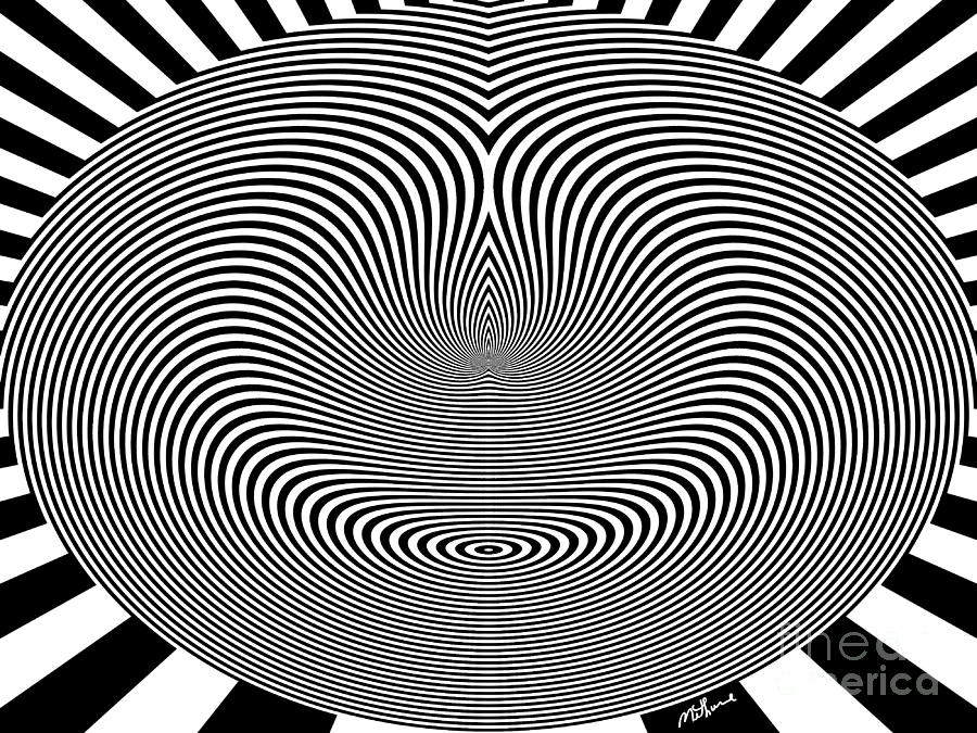 Black And White Digital Art - Crazy Circles by Methune Hively