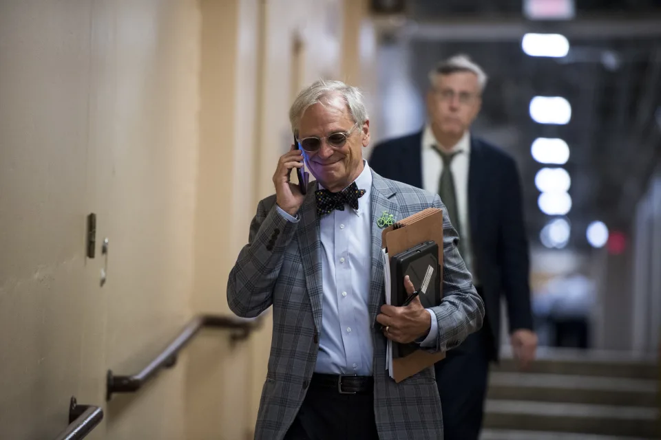 UNITED STATES - SEPTEMBER 11: Rep. Earl Blumenauer, D-Ore., arrives for the House Democrats caucus meeting in the Capitol on Wednesday, Sept. 11, 2019. (Photo By Bill Clark/CQ-Roll Call, Inc via Getty Images)