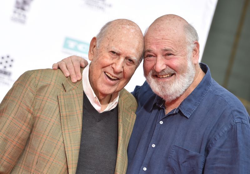 HOLLYWOOD, CA - APRIL 07: Carl Reiner and Rob Reiner are honored with Hand and Footprint Ceremony, part of the 2017 TCM Classic Film Festival at TCL Chinese Theatre IMAX on April 7, 2017 in Hollywood, California. (Photo by Axelle/Bauer-Griffin/FilmMagic)